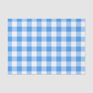 Papel De Seda Patrón De Comprobación De Gingham Azul Y Blanco