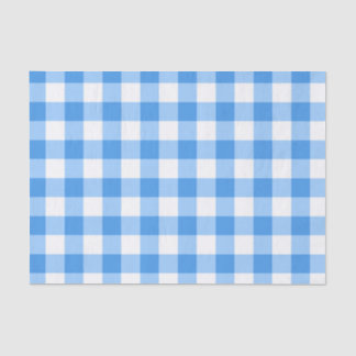 Papel De Seda Patrón De Comprobación De Gingham Azul Y Blanco