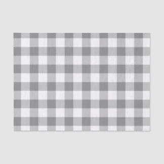 Papel De Seda Patrón De Comprobación De Gingham Gris Y Blanco