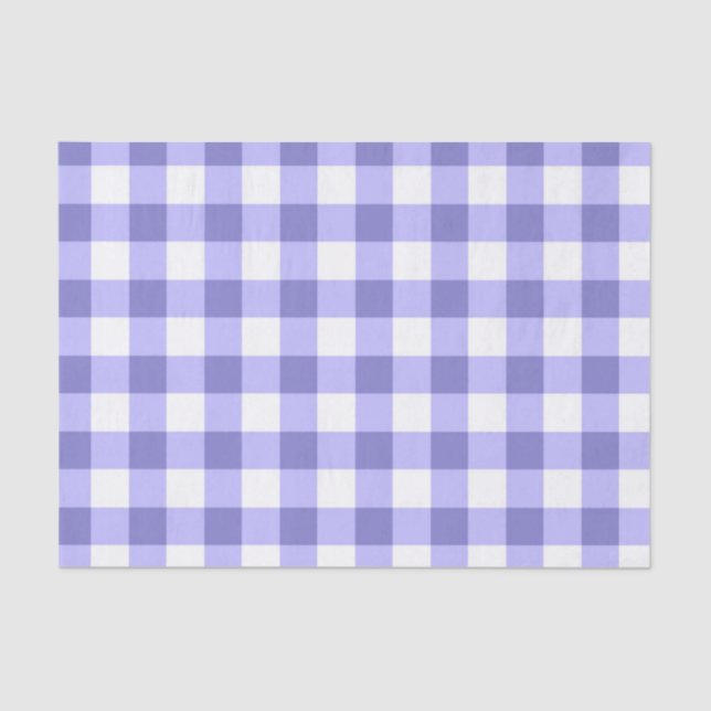 Papel De Seda Patrón De Comprobación De Gingham Púrpura Y Blanca (Anverso)