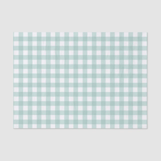 Papel De Seda Patrón de comprobación de Gingham verde clásico si (Anverso)