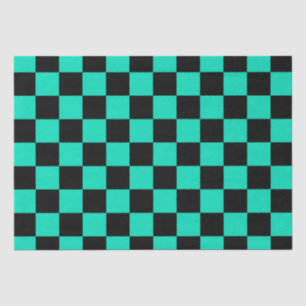 Papel De Seda Patrón de comprobación de negro verde