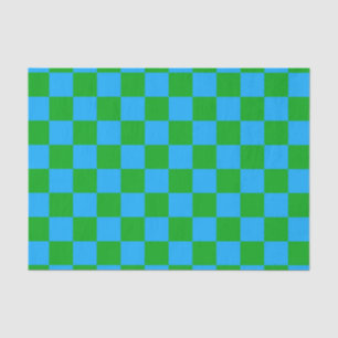 Papel De Seda Patrón de comprobación verde azul