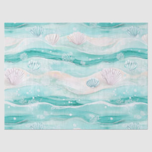 Papel De Seda Patrón de conchas de playa de verano