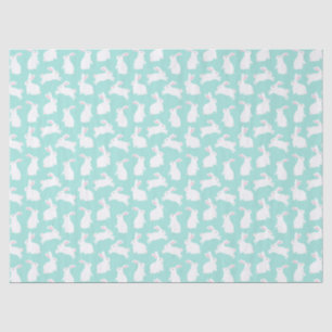 Papel De Seda Patrón de conejillos blancos de primavera