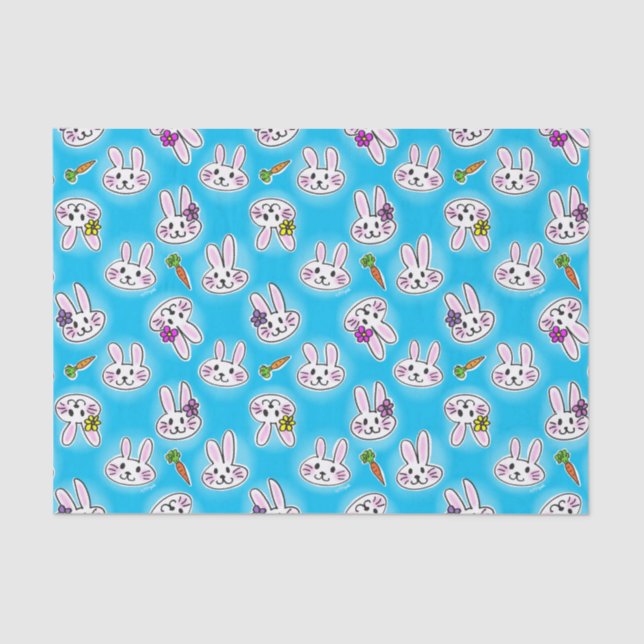 Papel De Seda Patrón de conejito de Pascua (Anverso)