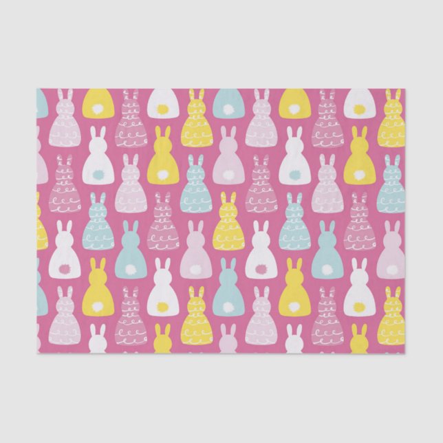 Papel De Seda Patrón de conejo conejo conejo de pascua (Anverso)