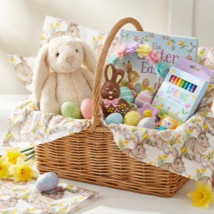 Papel De Seda Patrón de conejo de Pascua 