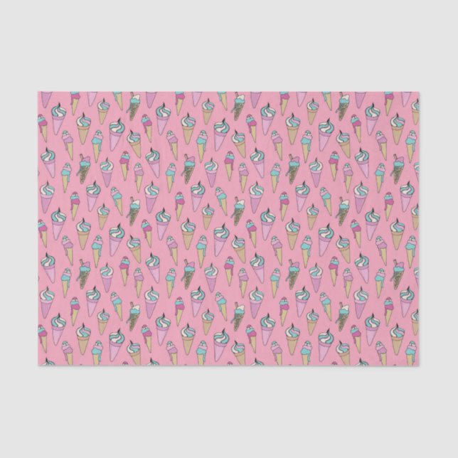 Papel De Seda patrón de cono de helado (Anverso)