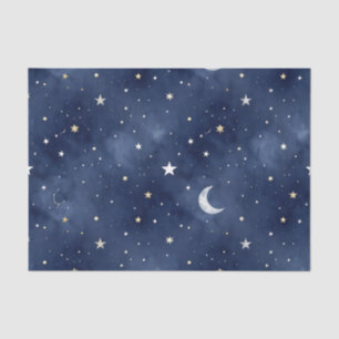 Papel De Seda Patrón de constelaciones de luna de noche estrella