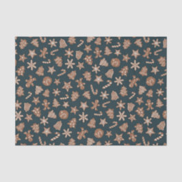 Papel De Seda Patrón de cookies de Navidades verdes rusos