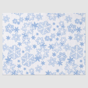 Papel De Seda Patrón de copo de nieve azul claro