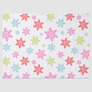 Papel De Seda Patrón de copo de nieve colorido – Diseño invernal