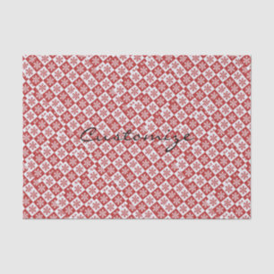 Papel De Seda Patrón de copo de nieve de comprobación rojo/bla