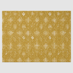 Papel De Seda Patrón de copo de nieve de Navidad de otoño dorado