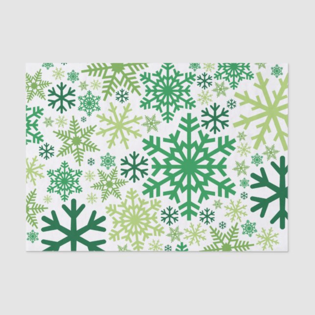 Papel De Seda Patrón de copo de nieve navideño (Anverso)