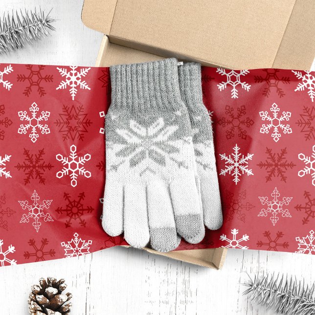 Papel De Seda Patrón de Copo de Nieve Navideño Rojo (Subido por el creador)