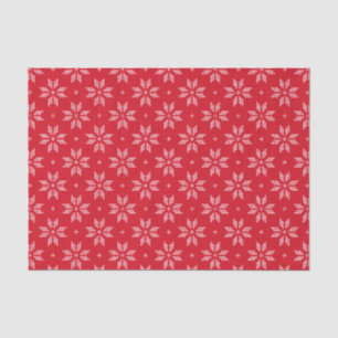 Papel De Seda Patrón de copo de nieve nórdico rojo y blanco Fi
