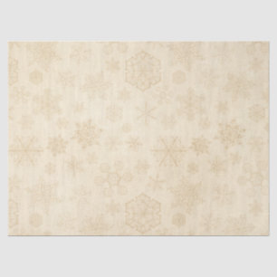 Papel De Seda Patrón de copo de nieve rústico marrón de invierno