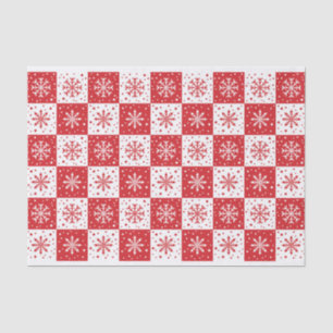 Papel De Seda Patrón de copo de nieve y nieve (rojo)