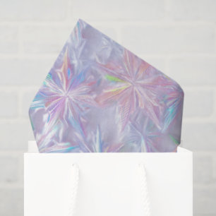 Papel De Seda Patrón de copos de nieve brillantes iridiscentes