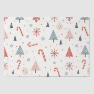 Papel De Seda Patrón de copos de nieve de Kawaii