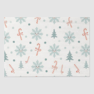 Papel De Seda Patrón de copos de nieve de Kawaii