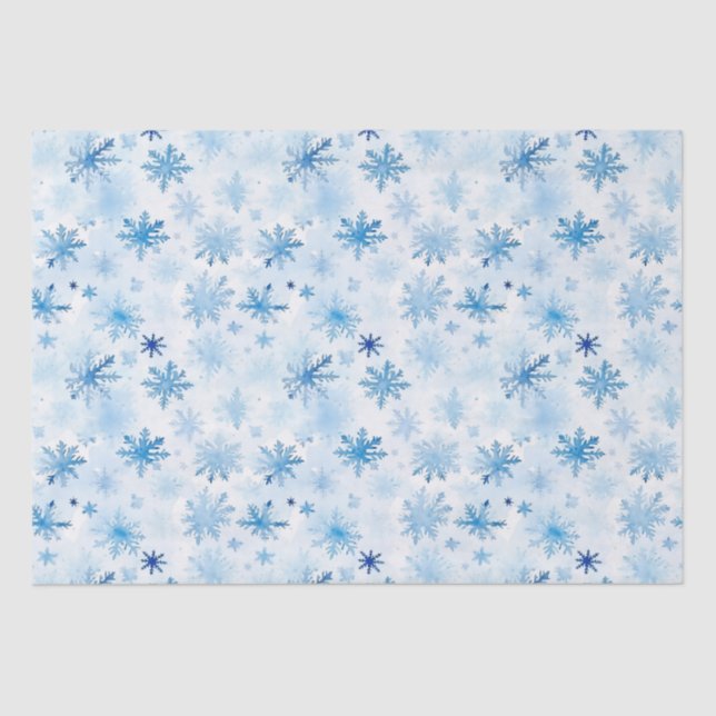 Papel De Seda Patrón de copos de nieve de los navidades (Anverso)