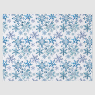 Papel De Seda Patrón de copos de nieve en acuarela