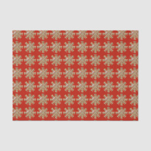 Papel De Seda Patrón de copos de nieve rojos