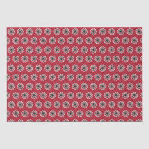 Papel De Seda Patrón de copos de nieve rojos y verdes navidades