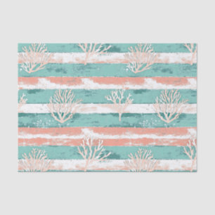 Papel De Seda Patrón de coral costero de verano