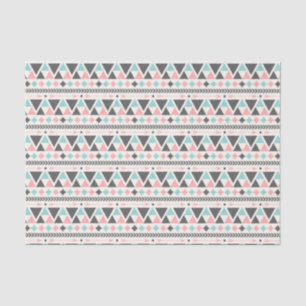 Papel De Seda Patrón de coral y de menta inspirado en azteca