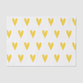 Papel De Seda Patrón de corazón amarillo