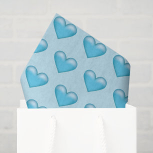 Papel De Seda Patrón de corazón azul
