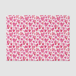Papel De Seda Patrón de corazón de amor rosa caliente