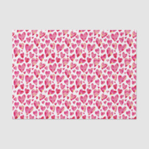 Papel De Seda Patrón de corazón de amor rosa caliente
