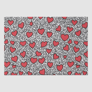 Papel De Seda Patrón de corazón de arte pop