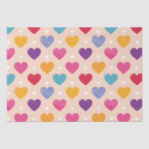 Papel De Seda Patrón de corazón de arte pop colorido