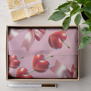 Papel De Seda Patrón de Corazón de Coqueta Personalizado con Laz