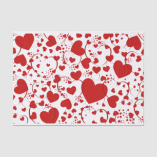 Papel De Seda Patrón de corazón divertido V + su color de fondo