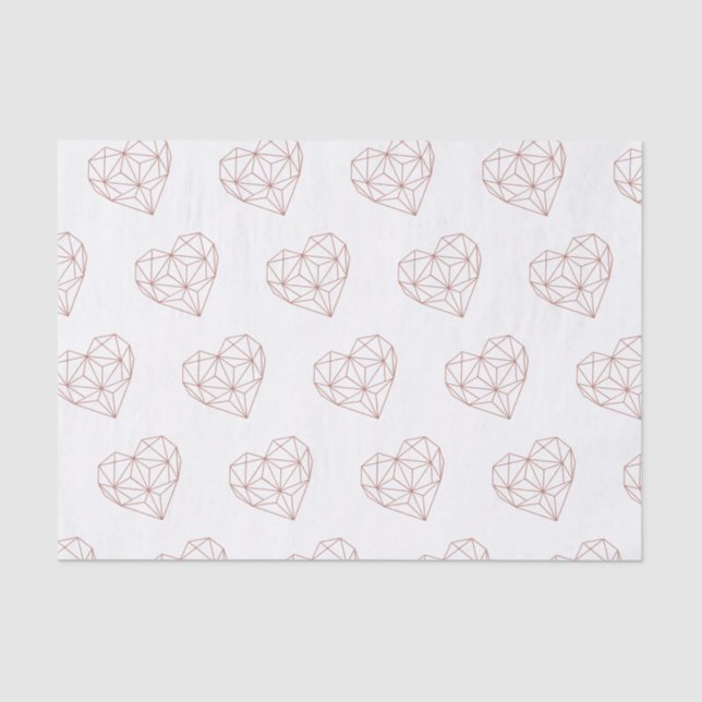 Papel De Seda Patrón de corazón geométrico de Relieve metalizado (Anverso)