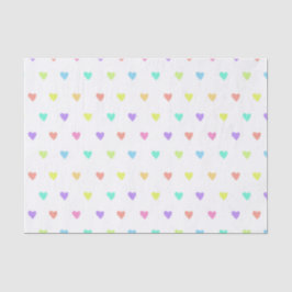 Papel De Seda Patrón de Corazones Arcoiris de Pastel Cute Pastel