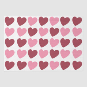 Papel De Seda Patrón de corazones de amor rosados