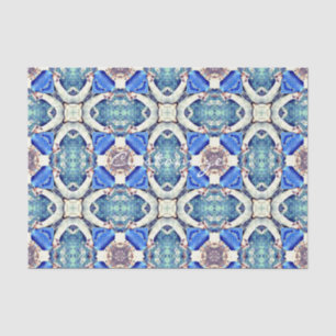 Papel De Seda Patrón de corazones de mandala azul Thunder_Cove