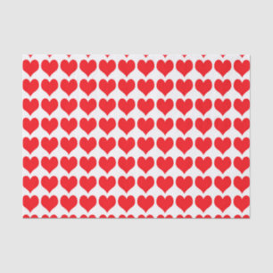 Papel De Seda Patrón de Corazones Rojos Blancos