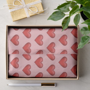 Papel De Seda Patrón de corazones rojos encantadores