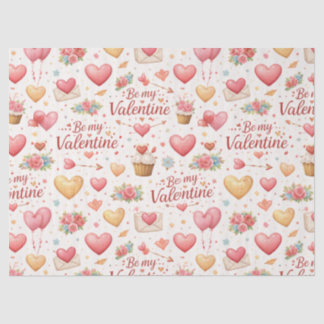 Papel De Seda Patrón de corazones rosados para el día de San Val