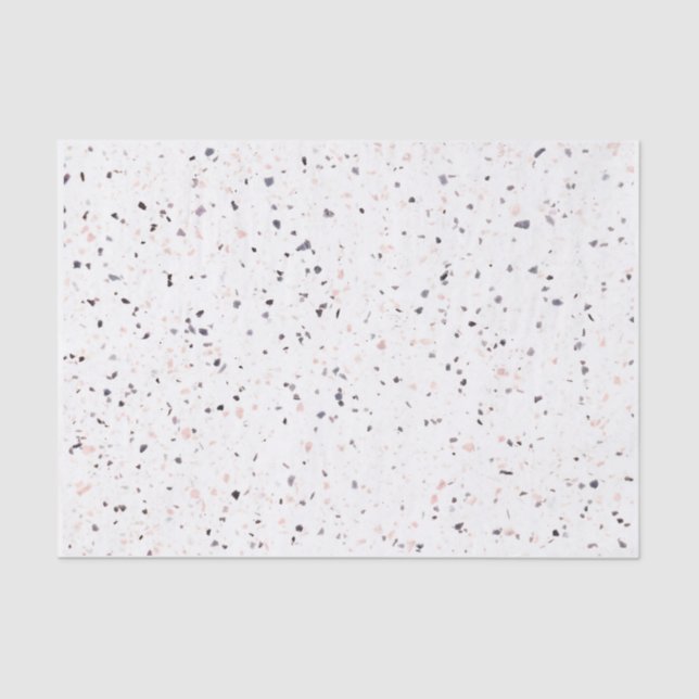 Papel De Seda Patrón de cosecha rosa rosa negro retro Terrazo (Anverso)