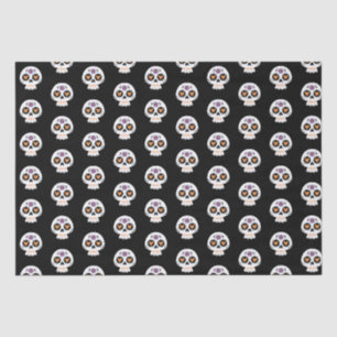 Papel De Seda Patrón de cráneo de azúcar de Halloween